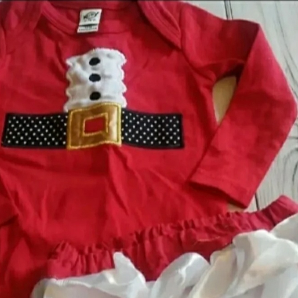 Santa suit Ruffle Diaper Cover Set 12m - Picture 2 of 2